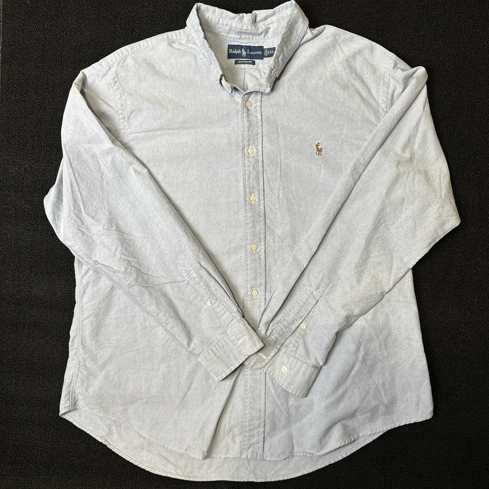 Men's Ralph Lauren Custom Fit Long Sleeve Blue Shirt XXL